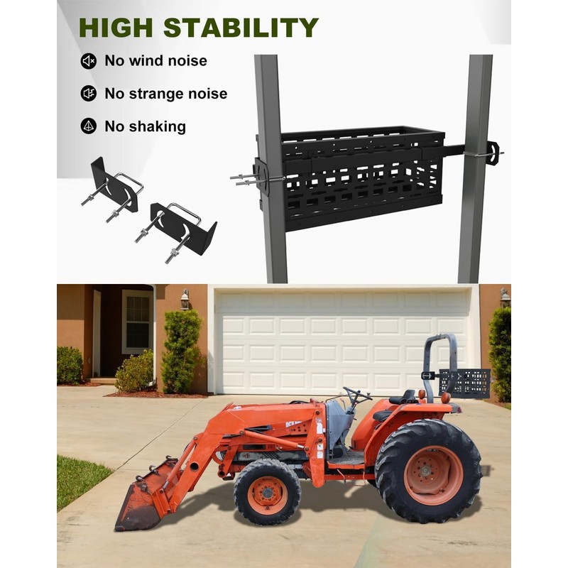 LARIFULL Tractor Tool Box Tractor Tool Holder Tray with Bracket,24"x10"x10"