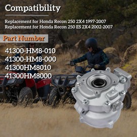 41300-HM8-010 Rear Differential Gear Case Assembly Replacement for Honda Recon 250 TRX250 RX250TE TRX250TM 1997-2007 41300-HM8-000 Mixizap