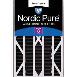 Nordic Pure Air Bear Cub 16x25x3 (15_13/16 x 24_5/16 x 3) Replacement Carbon Odor Reduction Merv 8 Air Filter 1 Pack