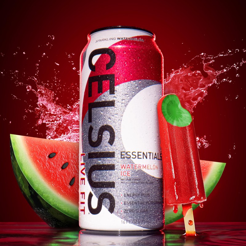 CELSIUS ESSENTIALS™ Sparkling Watermelon Ice, Sugar Free Performance Energy Drink,
