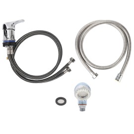 Shampoo Bowl Faucet Sprayer Kit 39.4in Hand Twist Faucet 47.2in Soft Hose Large Size Blue Spayer with Brush