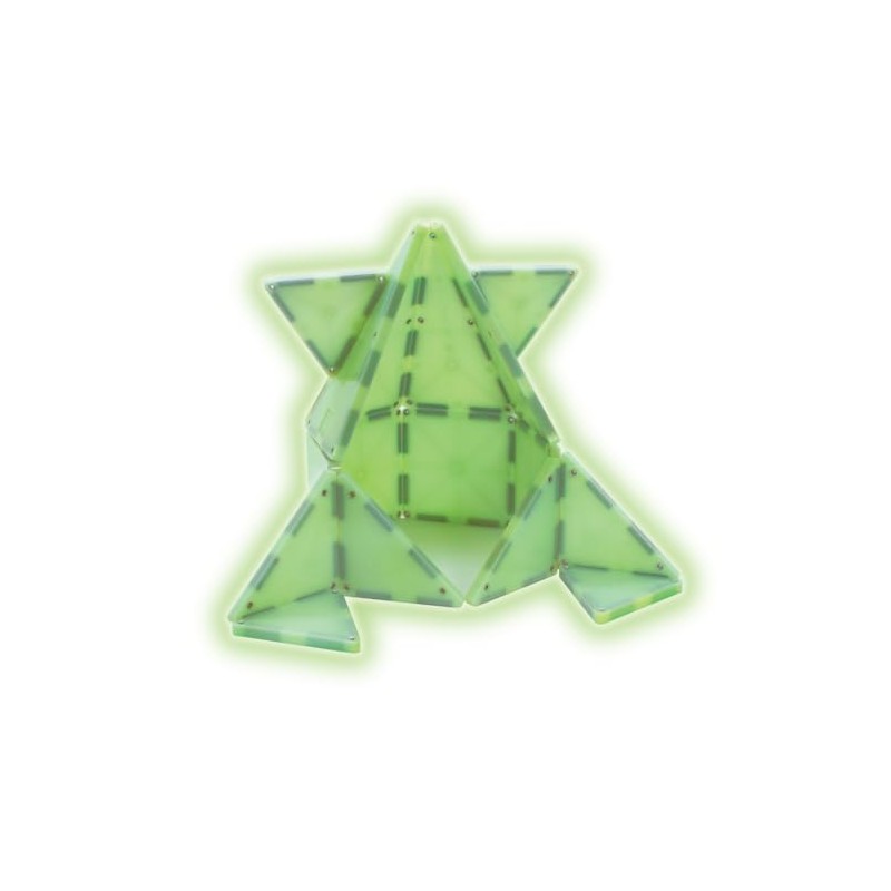 Magna-Tiles Glow - Juego de construcción magnética de 16 Piezas,