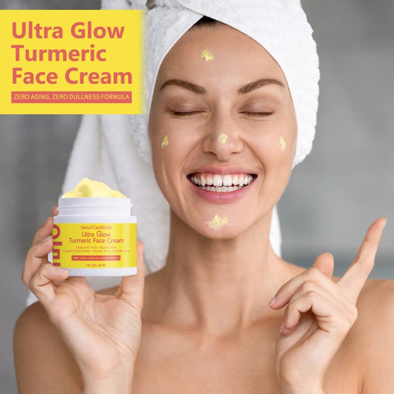 Crema Hidratante Seoul Ultra Glow Cúrcuma Ácido Hialuróni Todo Tipo