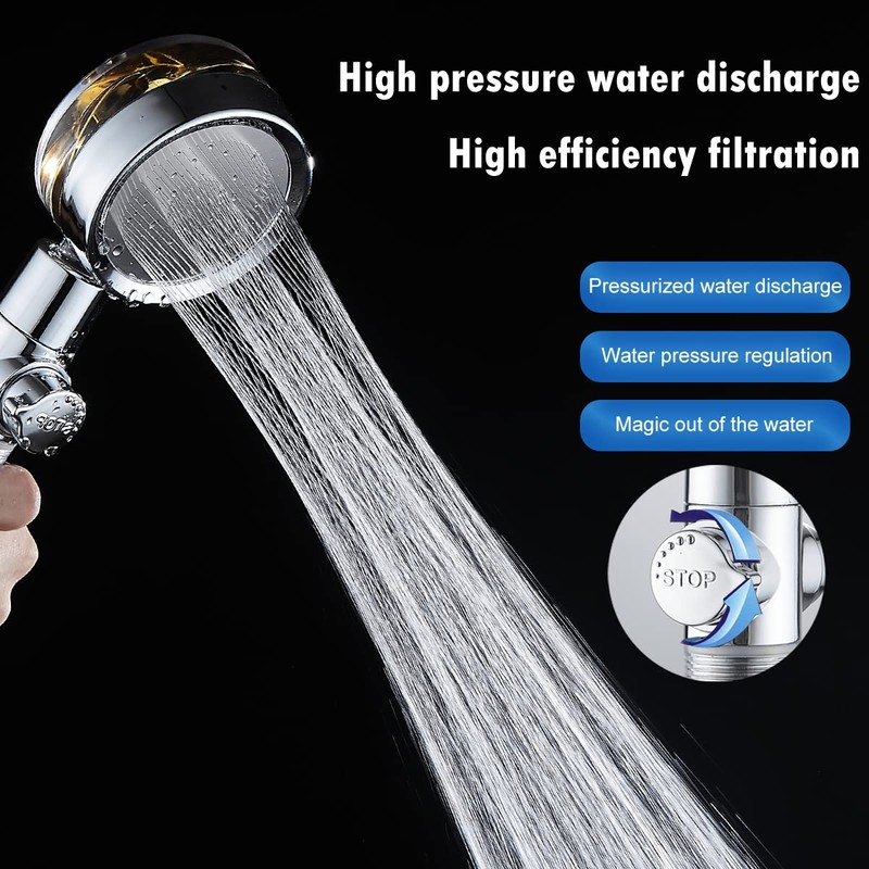 CWPW High Pressure Shower Heads, Handheld Turbo Fan Shower, Hydro