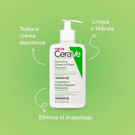 CeraVe Limpiadora Crema-Espuma Hidratante Facial Diaria para Piel Normal a Seca 236ml