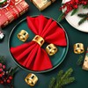 Christmas Napkin Rings Gold Napkin Holders with Christmas Tree, Set