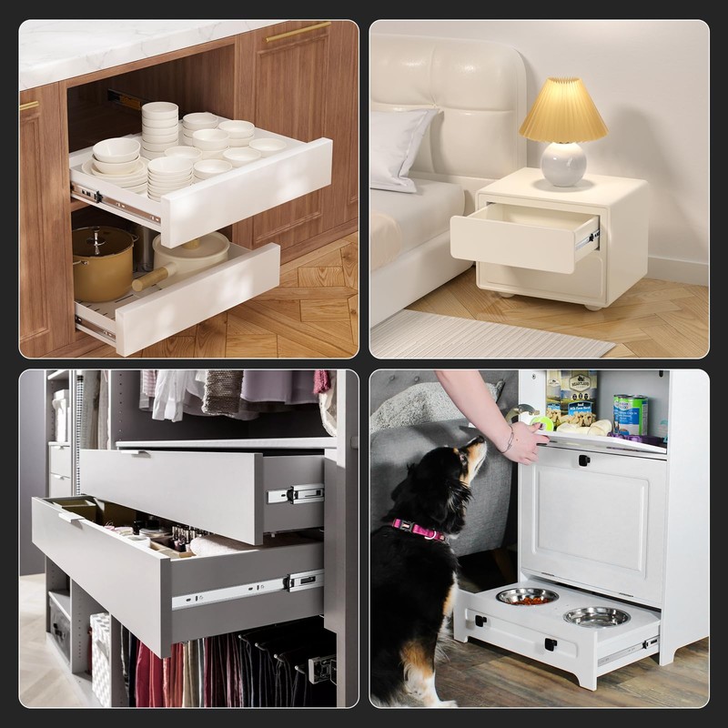 Furniware 1 Pair 14 Inch Soft Close Drawer Slides Side