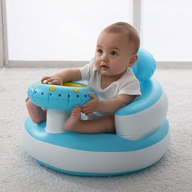 Goofyguru Inflatable Baby Chair for Babies 3 Months and Up, Baby Support Seat Summer Toddler Chair for Sitting Up, Built in Air Pump Baby Floor Seat