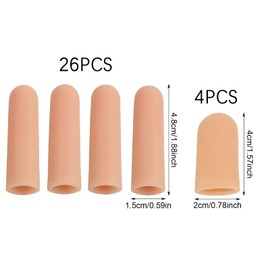 GWAWG Fingerschutz aus Silikon, Fingerspitzenschutz, Daumenschutz, Fingerschutz, Gummi-Fingerschutz, Silikon-Fingerschutz für Fingerrissen, Schmerzlinderung, 30 Stück