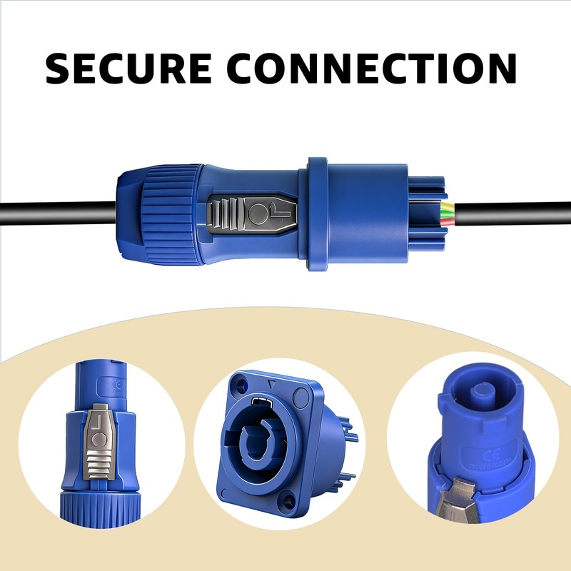 Yubunt 4 Sets 3-Pin Powercon Connector Compatible with Neutrik NAC3FCA