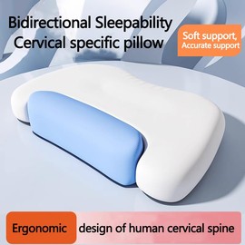 KiyanZzz Dual-Zone Memory Foam Pillow w/Cooling Ice Silk Cover - Ergonomic Support for Side & Back Sleepers Purple