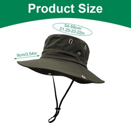 EOYVAIL Outdoor Hats for Men, Fishing Hat, Waterproof Bucket Hat, Quick Drying Thin Summer Hiking Hat, Unisex (Military Green)