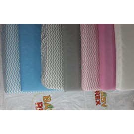 BABY REX® 2 x Travel Cot 95 x 65 Fitted Sheets - Premium Quality 100% Cotton - Grey Chevrons