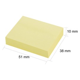 ZCZN 38 x 51 mm Sticky Notes, Canary Yellow Self-Stick Memo Note Pads, 100 Sheets/Pad, Small Size, 24 Pads