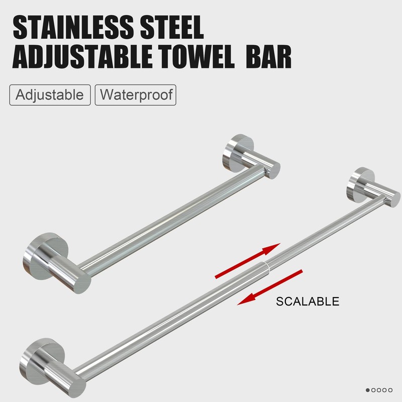 Honmein Towel Bar - Adjustable 304 Stainless Steel Towel Holder
