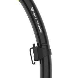 BonassiBonassi Aruba Snorkel Black/Yellow - Quick Purge Valve & Dry System, Silicone Mouthpiece for Comfort, Includes Mask Clip with Quick Release