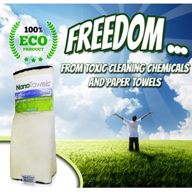 Nano Towels - The Amazing Eco Cloth That Cleans Virtually Any Surface with Only Water. No More Paper Towels Or Toxic Chemicals. 4-Pack (14x14, Vanilla)