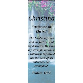 Christina "Believer in Christ" Keepsake Name Meaning Bookmark w/ Verse & Tassel