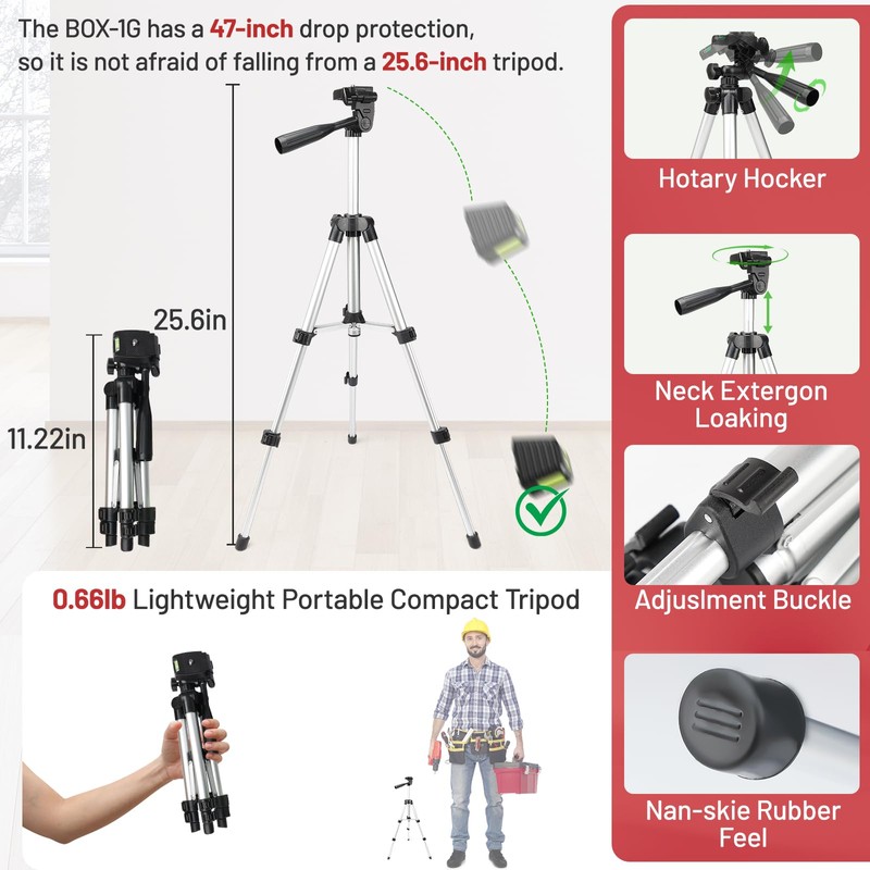 Laser Level with Tripod, Huepar 150Ft Red Self Leveling Lazer