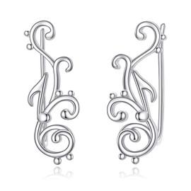 Music Ear Climbers Earrings for Women Sterling Silver Crawler Earrings Music Jewellery for Women