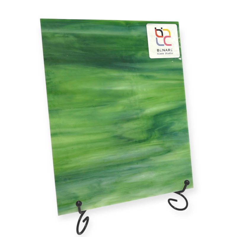Wissmach Stained Glass Sheet: Dark Green Dense Opal (8"x12"-1 Sheet)