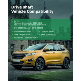 SCITOO【30.31"】Steel Front Driveshaft Assembly Drive Shaft Prop Shaft For Jeep Commander 2007-2010,For Jeep Grand Cherokee 2007-2010,OE# 52853432AA 65-3012 653012