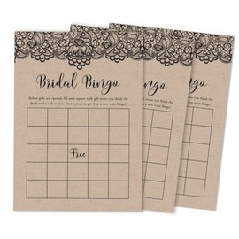 Inkdotpot Cards For Bridal Wedding Shower Bachelorette Party Bulk Blank Square Fill In Gift Ideas 50 Victorian Black Lace Kraft Bingo Game