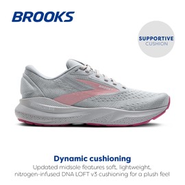 Brooks Women’s Adrenaline GTS 24 Supportive Running Shoe - Alloy/White/Zephyr - 8.5 Medium