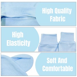 Hybursky Newborn Baby Beanie Hat and Gloves Socks 3 Pack Cotton Newborn Hospital Nursing Hats Accessories for Infant Boys Girls Unisex 0-6 Months(Pink)