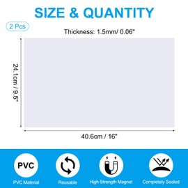 PATIKIL 16"x9.5" Magnetic Vent Cover, 2 Pack Floor Wall Air Registers Cover High Strength Magnetic Vent Blocker for Home RV HVAC Fireplace Furnace, White