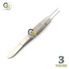 3 PCS CASTROVIEJO Forceps 4" 0.5MM Tying 1X2 Micro Stainless