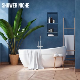 Uni-Green Shower Niche Ready for Tile 16" ×34" Bathroom Recessed Shower Niche Rectangle Waterproof Leak Proof Shower Shelf Organizer for Shampoo & Toiletry Storage Flush Mount Installation