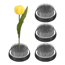 M METERXITY 4-Pack Flower Frog 2" Round Steel Flower Pins Flower Frog Holder Flower Arranger W Rubber Base Floral Frog for Arrangements Vase/Plant Decoration/Home Decor [1.1cm Pins]