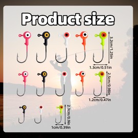 lasuroa 40pcs Glow in the Dark Crappie Jig Heads, Luminous Fishing Jigs Head Hooks with 3D Eyes Swimbait Jigs Head for Crappie Bass Trout Fishing Accessories & Gifts for Men (3 Sizes)