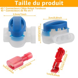 SENENQU Pack of 50 Cable Connectors, Robotic Lawnmower with T-Cable Connector, Cable Connector with Gel Filling, 314 Boundary Cable Connector, Waterproof Lawn Mower Robot Cable Connector