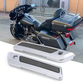 BRZOXIN Saddle Bag Latch Covers for Harley, Saddlebag Hinge Latch Covers with Reflectors Fit for 2014-2023 Touring Road King Road Glide Street Glide Ultra Limited (Aluminum-like ABS, Black)