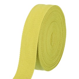 HARFINGTON Cotton Webbing 1.5 Inch 11 Yard Polyester Cotton Weave Webbing Strap Twill Tape Ribbon for Arts and Crafts Tote Bag Handles Cloth Belt Making Outdoor Supplies, Yellow