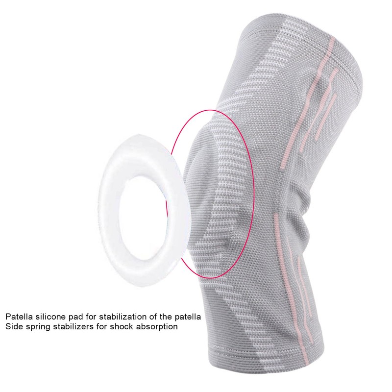 Knee Compression Sleeve Support with Patella Pad Side Stabilizers Compression