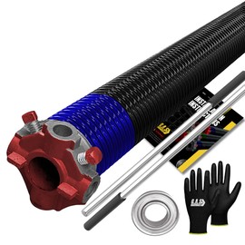 Garage Door Torsion Spring 262x1.75x40 Includes 1” Steel Bearing, Non-Slip Gloves, and Winding Bars for Left Side of Garage Door Precision E-Coating 5-Year Warranty Min. 30,000 Cycles (Red Cone)