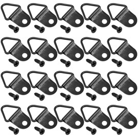 Hocansen 100 PCS Triangle Ring Picture Hangers Medium D-Ring Triangle Non-Trace Hangers Single Hole with Screws for Artwork Picture Frame and Home Decoration(Black/XK-SJ)