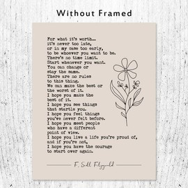 For What It's Worth Wall Art, Book Page Quote, Literature Prints, Book Quotes, Minimalist Dorm Decor, Boho Quote Print, Unframed (11X14 INCH)