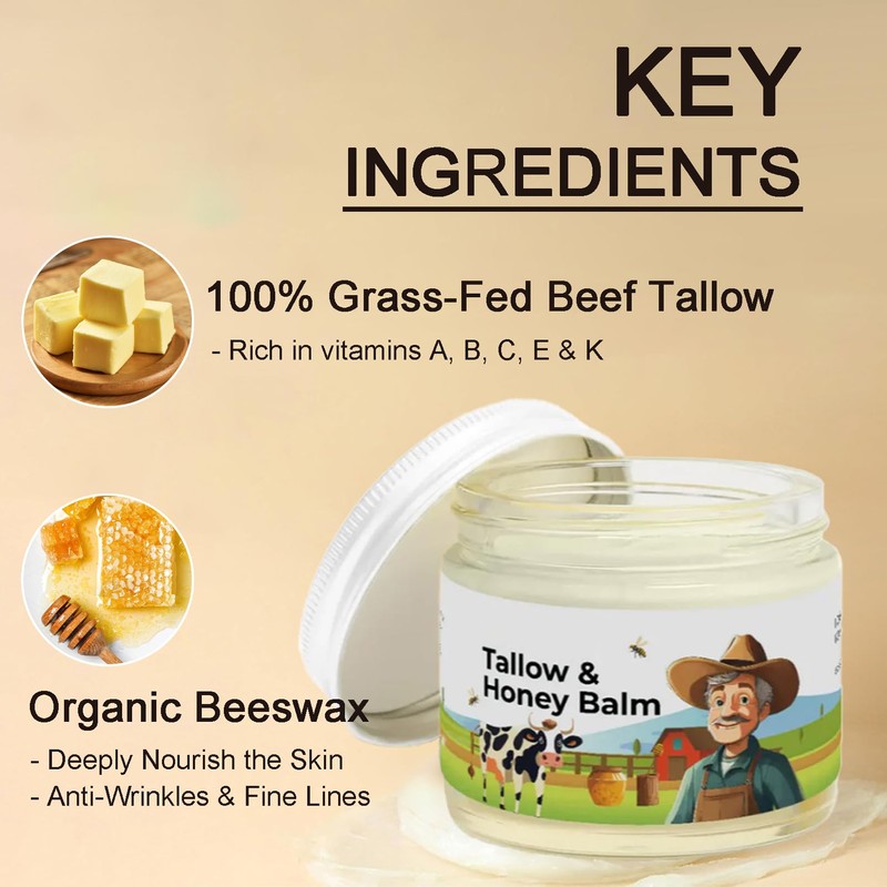 Mauiluxy Tallow and Honey Balm Handmade All Natural Grass Fed