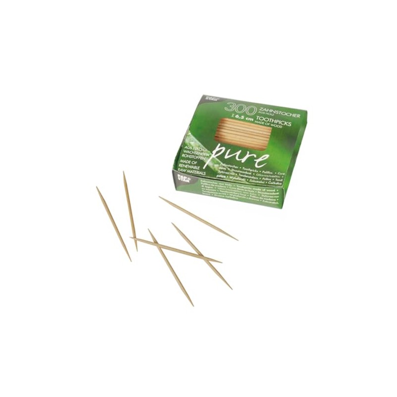 Papstar 1 Karton = 30x300 Zahnstocher, Holz rund 6,5 cm