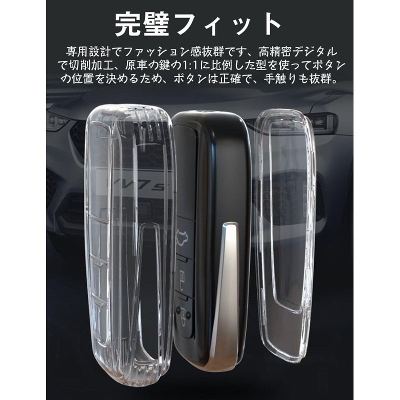 [LETINGFAR] キーケース トヨタ用 スマートキーケース キーカバー クリア TPU素材 3ボタントヨタ専用設計 C-HR プリウス