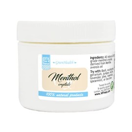 Greenhealth - 1oz - Menthol Crystals in a White Plastic Jar (Melting Point is Approximately 95 to 107 Degrees F)