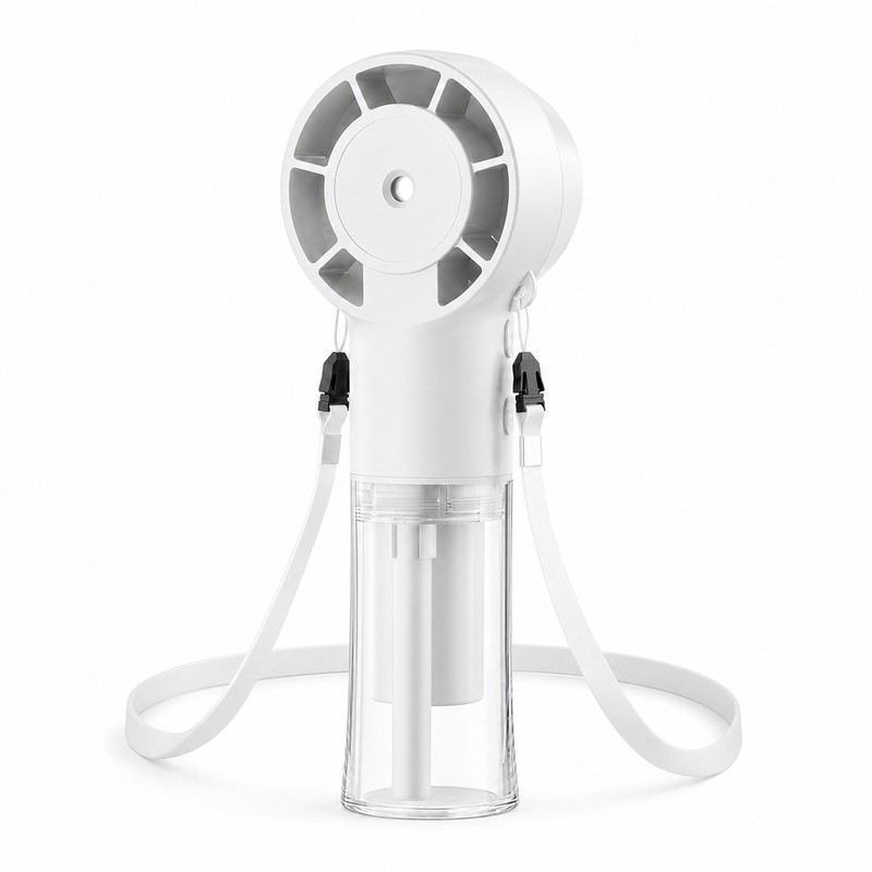 Rechargeable Portable Misting Fan – 3-in-1 Handheld, Neck-Hanging & Desktop