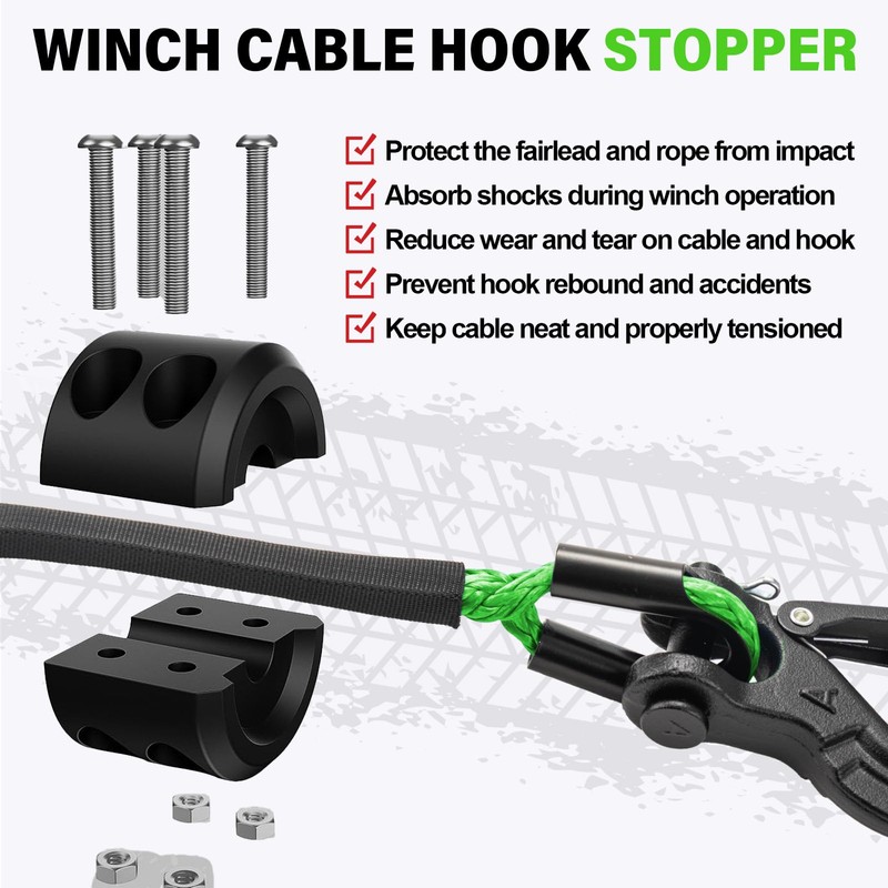 HOKINETY Synthetic Winch Rope Kit - 1/4" x 50' 10000