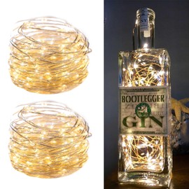 2Pack Fairy Lights Plug in, 33Ft 100 LEDs Waterproof Silver Wire Firefly Lights, Adaptor Included, Starry String Lights for Wedding Indoor Outdoor Christmas Patio Garden Decoration, Warm White