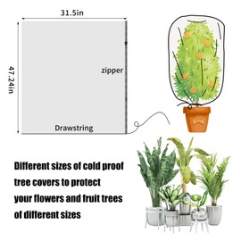 HFXXAD 3.9 X 2.6 Ft Plant Covers Freeze Protection, Plant Covers for Winter Outdoor Plants with Drawstring and Zipper, Winter Plant Covers Freeze Pprotection for Protect Trees Shrubs from Cold Frost