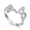 JZMSJF 925 Sterling Silver Serotonin Ring Molecule Chemistry Jewelry Size